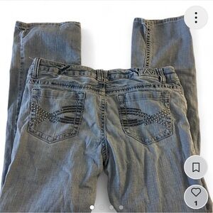 Aeropostale Women's Gray Boot Cut Jeans with Studded Pockets